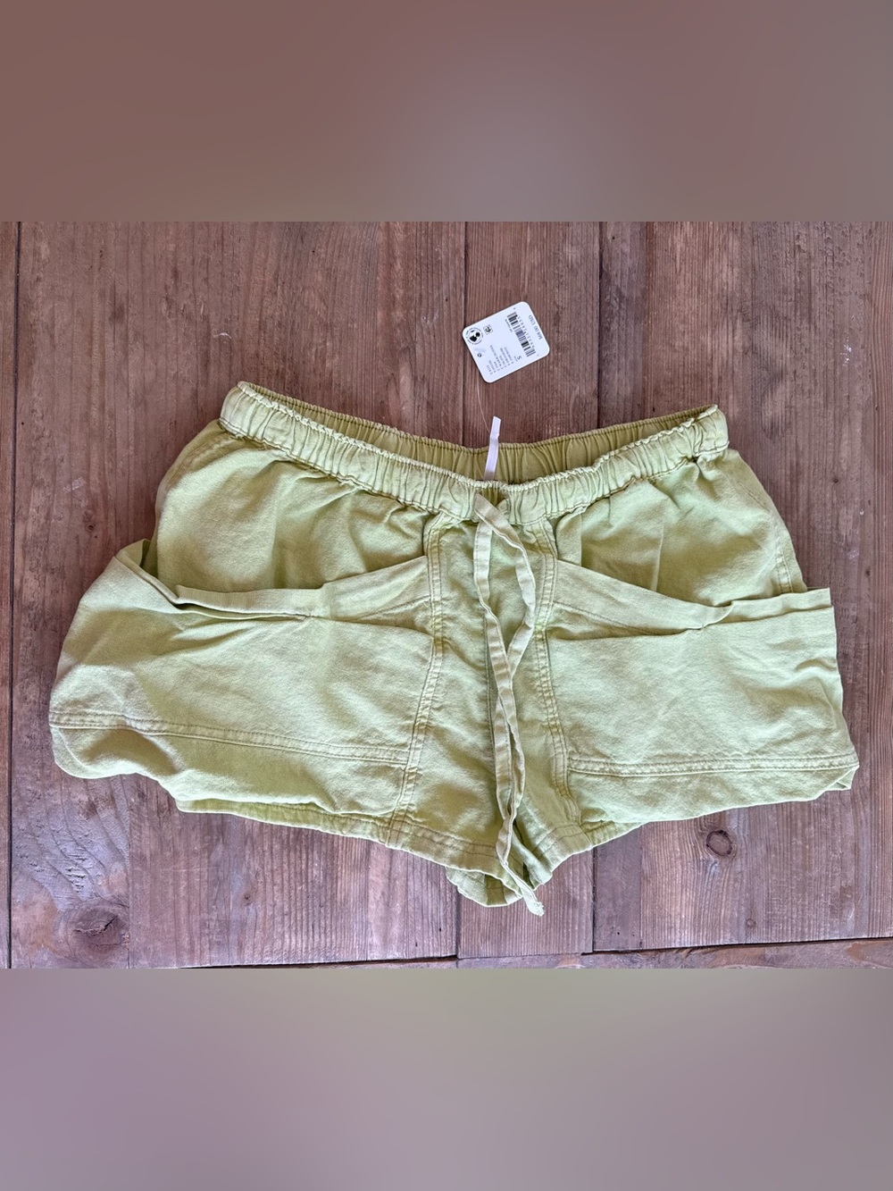 Good Fortune Linen & Cotton Shorts Free People $68.00 Warm Olives Multiple Sizes - Picture 11 of 15